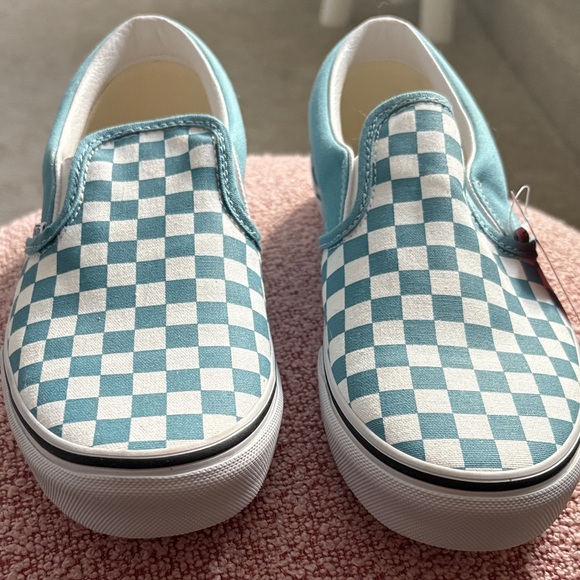 Vans Other - Vans Checkered Slip-On Shoes - Blue and White